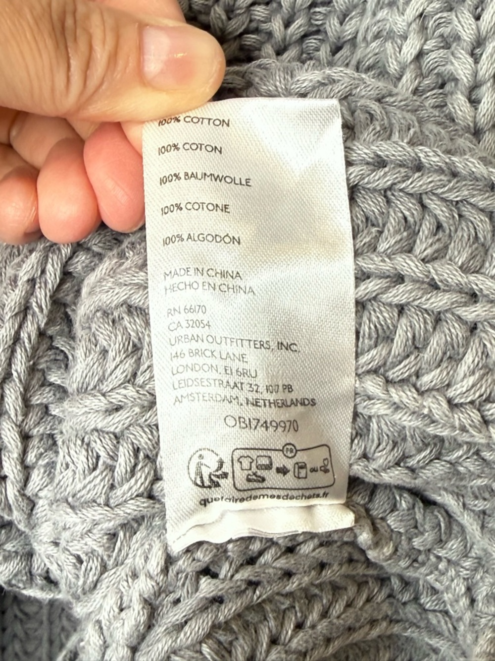 Free People Sweet Nothing Gray Chunky Women’s Cropped Cardigan Sweater Sz L - Picture 10 of 13